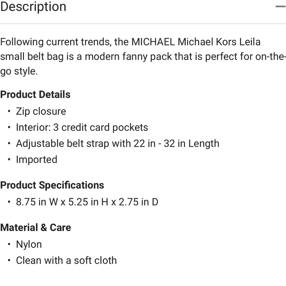 Nwot Authentic Michael Kors Leila Belt/FannyPack Black/Gold Tone Stud - Picture 3 of 5